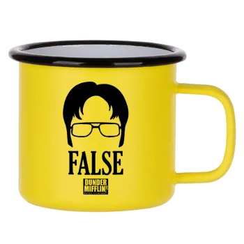 The office Dwight false, Metallic enamel MATT Yellow cup 360ml