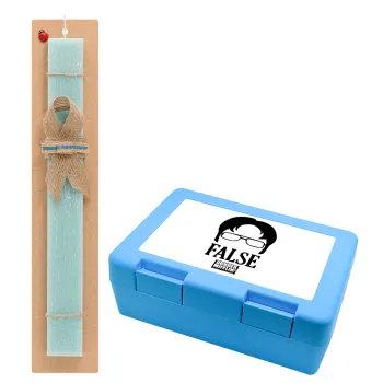 The office Dwight false, Easter Set, children's snack container BLUE & Easter aromatic flat candle (30cm) (TURQUOISE)