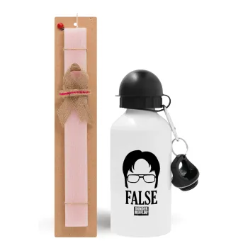 The office Dwight false, Easter Set, metallic aluminum bottle (500ml) & aromatic flat Easter candle (30cm) (PINK)