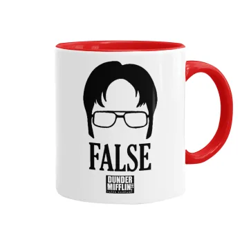 The office Dwight false, Mug colored red, ceramic, 330ml