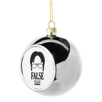 The office Dwight false, Silver 8cm Christmas tree ball ornament