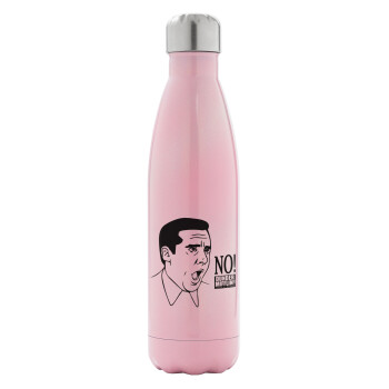 The office Michael NO!!!, Metal mug thermos Pink Iridiscent (Stainless steel), double wall, 500ml