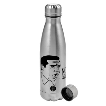 The office Michael NO!!!, Metallic water bottle, stainless steel, 750ml