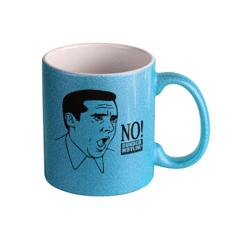 The office Michael NO!!!, Κούπα Σιέλ Glitter που γυαλίζει, κεραμική, 330ml
