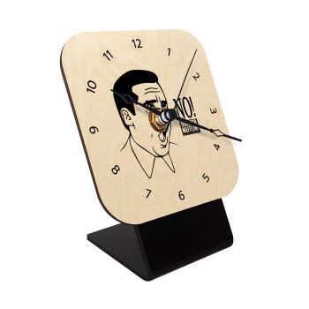 The office Michael NO!!!, Επιτραπέζιο ρολόι σε φυσικό ξύλο (10cm)
