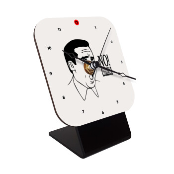 The office Michael NO!!!, Quartz Wooden table clock with hands (10cm)
