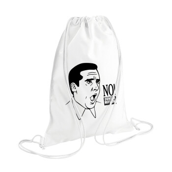 The office Michael NO!!!, Backpack pouch GYMBAG white (28x40cm)