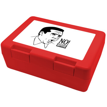 The office Michael NO!!!, Children's cookie container RED 185x128x65mm (BPA free plastic)