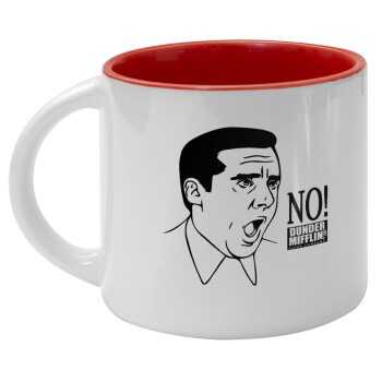 The office Michael NO!!!, Κούπα κεραμική 400ml Λευκή/Κόκκινη