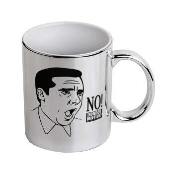 The office Michael NO!!!, Κούπα κεραμική, ασημένια καθρέπτης, 330ml