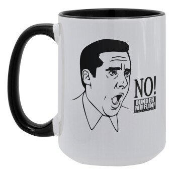 The office Michael NO!!!, Κούπα Mega 15oz, κεραμική Μαύρη, 450ml