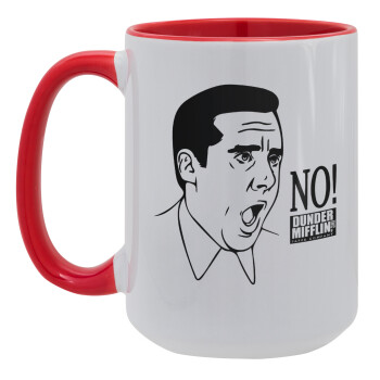 The office Michael NO!!!, Κούπα Mega 15oz, κεραμική Κόκκινη, 450ml