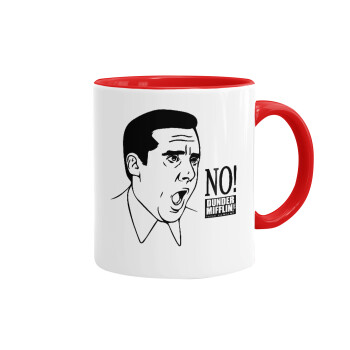 The office Michael NO!!!, Mug colored red, ceramic, 330ml