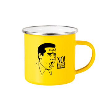 The office Michael NO!!!, Κούπα Μεταλλική εμαγιέ Κίτρινη 360ml