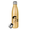 Glitter gold stainless steel thermos bottle, double-walled, 500ml