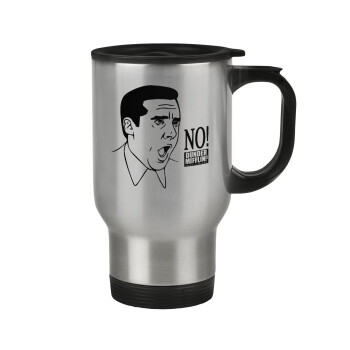 The office Michael NO!!!, Stainless steel travel mug with lid, double wall 450ml