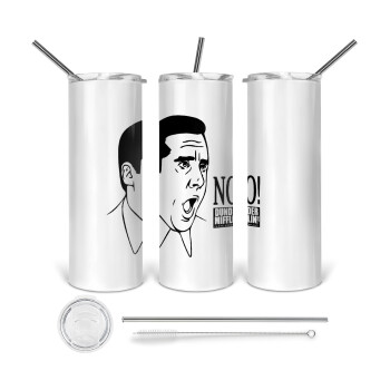 The office Michael NO!!!, Tumbler stainless steel 600ml, with metal straw & cleaning brush