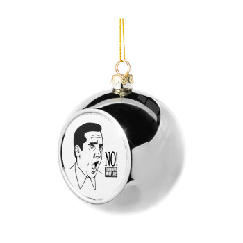 The office Michael NO!!!, Χριστουγεννιάτικη μπάλα δένδρου Ασημένια 8cm