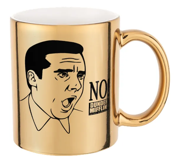 The office Michael NO!!! — Mug ceramic, gold mirror, 330ml