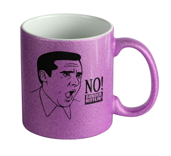 The office Michael NO!!! — Purple glitter mug that sparkles, ceramic, 330ml