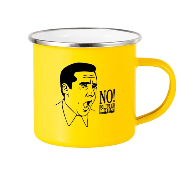 The office Michael NO!!! — Yellow Enamel Metallic Cup 360ml