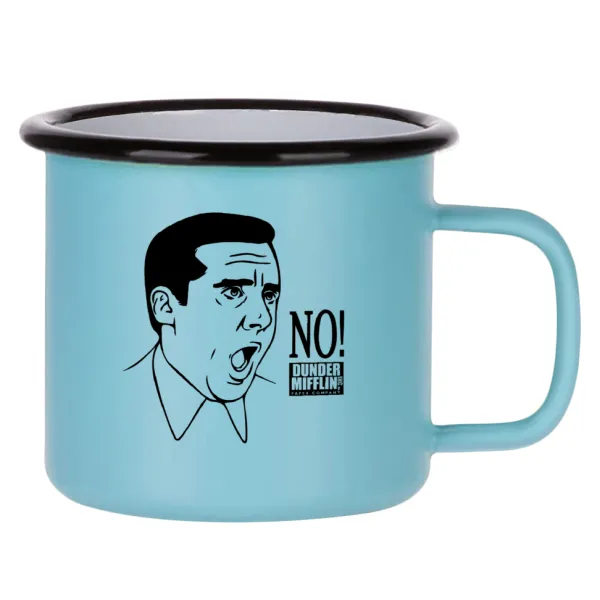The office Michael NO!!! — Κούπα Μεταλλική εμαγιέ ΜΑΤ σιέλ 360ml