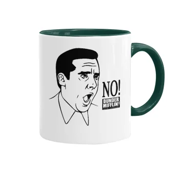 The office Michael NO!!!, Mug colored green, ceramic, 330ml
