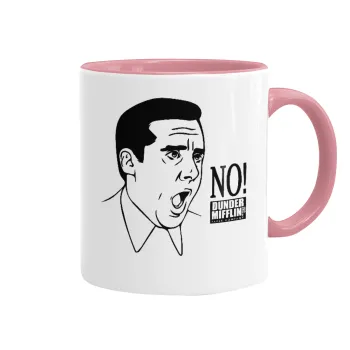 The office Michael NO!!!, Mug colored pink, ceramic, 330ml