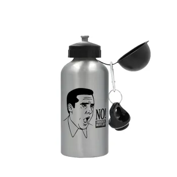 The office Michael NO!!!, Metallic water jug, Silver, aluminum 500ml