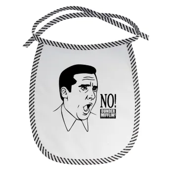 The office Michael NO!!!, Σαλιάρα μωρού αλέκιαστη με κορδόνι Μαύρη