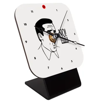 The office Michael NO!!!, Επιτραπέζιο ρολόι ξύλινο με δείκτες (10cm)