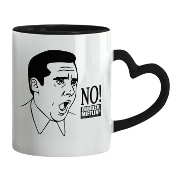 The office Michael NO!!!, Κούπα καρδιά χερούλι μαύρη, κεραμική, 330ml