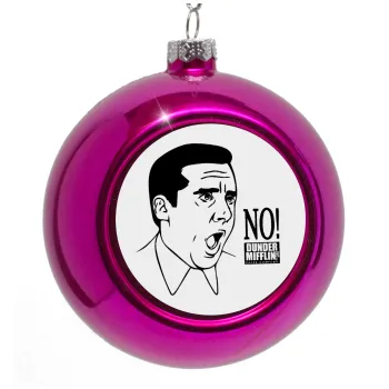 The office Michael NO!!!, Purple Christmas tree ornament bauble 8cm