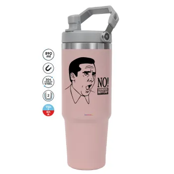 The office Michael NO!!!, Pink color, 890ml (30oz) stainless Steel Tumbler with Handle