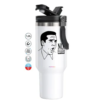 The office Michael NO!!!, Mega Stainless steel Tumbler with lid, double wall 1,2L