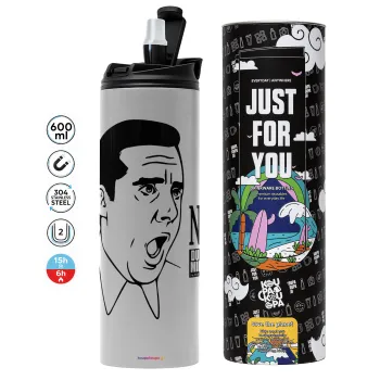 The office Michael NO!!!, Tumbler stainless steel GREY 600ml