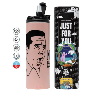 The office Michael NO!!!, Tumbler stainless steel PINK 600ml