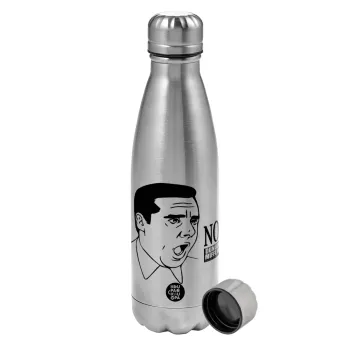 The office Michael NO!!!, Metallic water bottle, stainless steel, 750ml