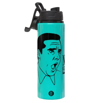 The office Michael NO!!!, Μεταλλικό παγούρι νερού με καπάκι ασφαλείας, αλουμινίου 850ml