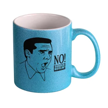 The office Michael NO!!!, Κούπα Σιέλ Glitter που γυαλίζει, κεραμική, 330ml