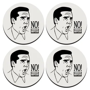 The office Michael NO!!!, SET of 4 round wooden coasters (9cm)