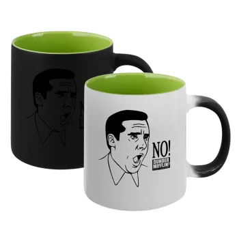The office Michael NO!!!, Κούπα Μαγική εσωτερικό πράσινο, κεραμική 330ml που αλλάζει χρώμα με το ζεστό ρόφημα
