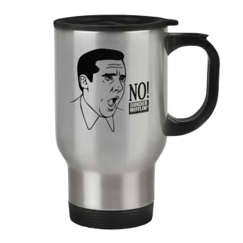 The office Michael NO!!!, Stainless steel travel mug with lid, double wall 450ml
