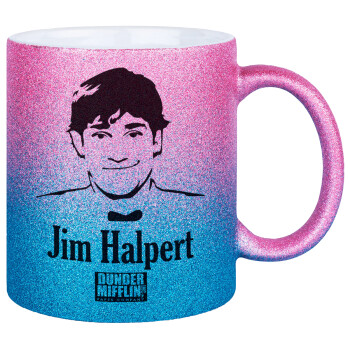 The office Jim Halpert, Κούπα Χρυσή/Μπλε Glitter, κεραμική, 330ml