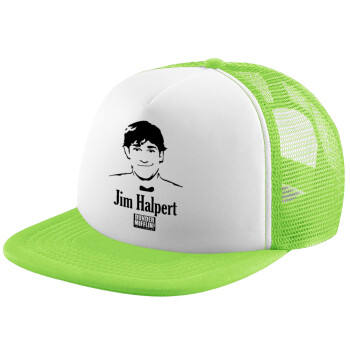 The office Jim Halpert, Καπέλο Soft Trucker με Δίχτυ Πράσινο/Λευκό