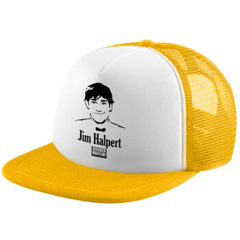 The office Jim Halpert, Καπέλο Soft Trucker με Δίχτυ Κίτρινο/White 