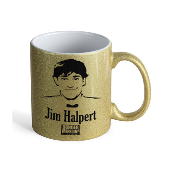 The office Jim Halpert, Κούπα Χρυσή Glitter που γυαλίζει, κεραμική, 330ml