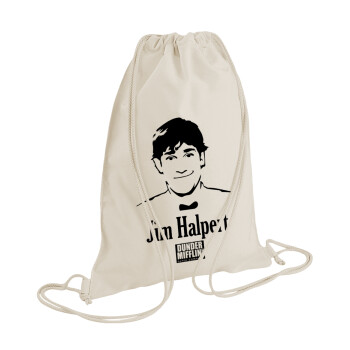 The office Jim Halpert, Τσάντα πλάτης πουγκί GYMBAG natural (28x40cm)