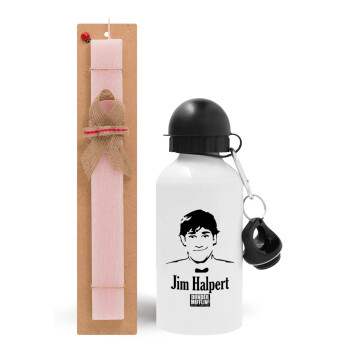 The office Jim Halpert, Easter Set, metallic aluminum bottle (500ml) & aromatic flat Easter candle (30cm) (PINK)