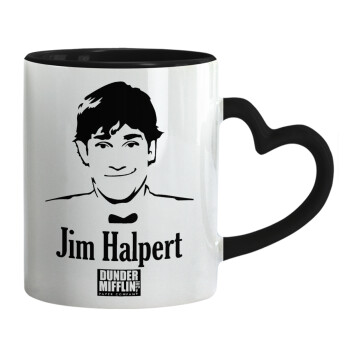 The office Jim Halpert, Κούπα καρδιά χερούλι μαύρη, κεραμική, 330ml